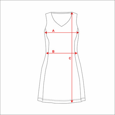 Ladies Core Fusion Netball Dresses measurement diagram