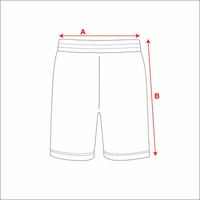 Ladies High Performance Basketball Shorts Pro Curved measurement diagram