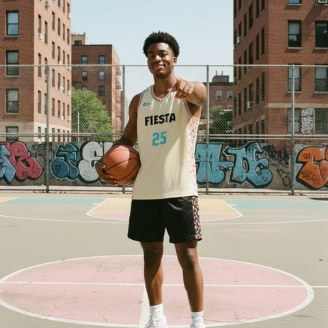 Fiesta Street Core Basketball Singlet V Neck Side Panel Reversible Design Your Own Custom