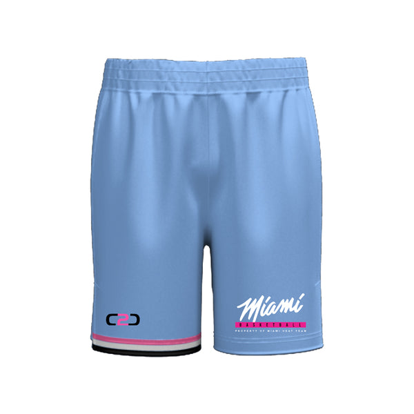 Miami Blue Above Knee Shorts "Front View"