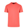 Mens Cotton Round Tees Time Coral Red Front View