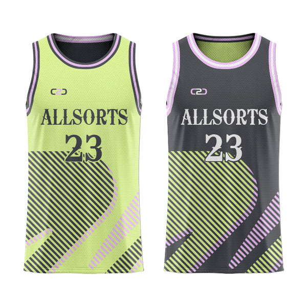 Custom Allsorts Core Reversible Basketball Singlet Front View